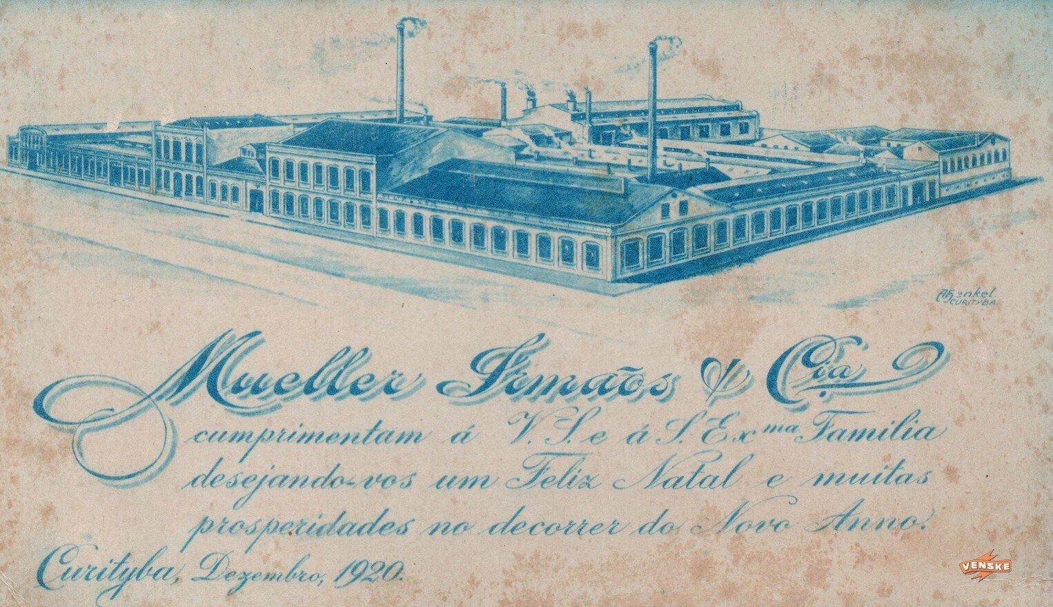 Cartão de Natal da Mueller Irmãos & Cia - 1920