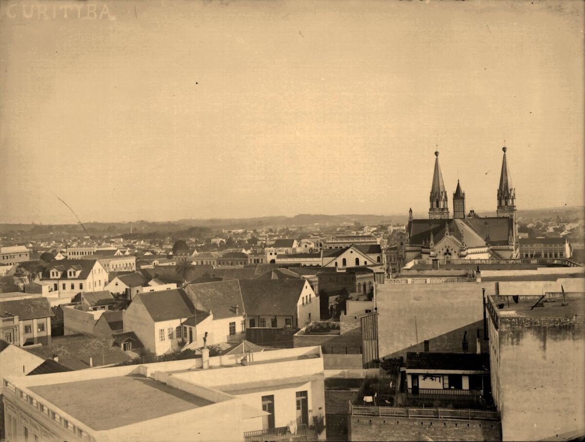 Vista aérea da região central de Curitiba - Década de 1910
