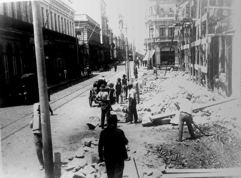 Obras de alargamento da rua XV de Novembro - 1925