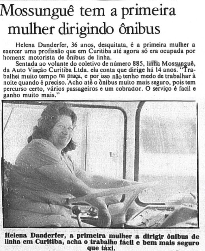 Primeira mulher a dirigir um ônibus - 1974