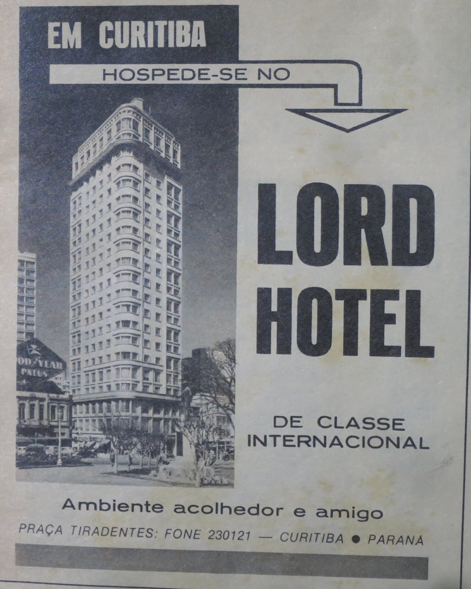 Anúncio do Lord Hotel - 1972