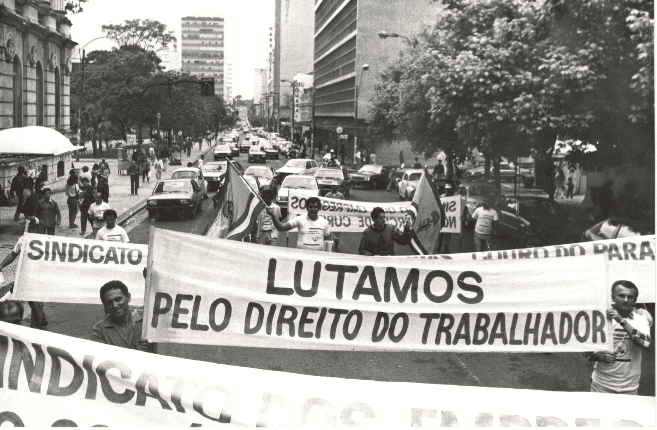 Manifestação pelo direito do trabalhador - 1989