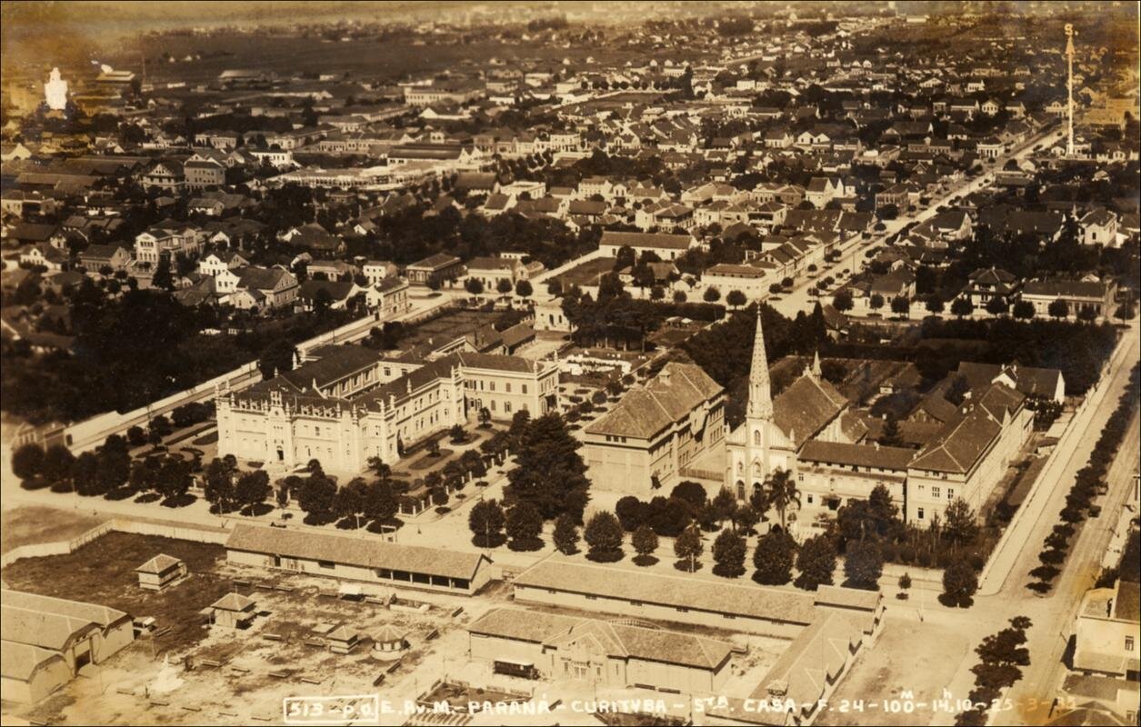 Vista Aérea da Santa Casa de Curitiba - 1935 