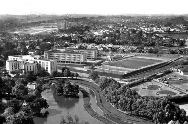 Vista Aérea do centro de Curitiba - Década de 1950